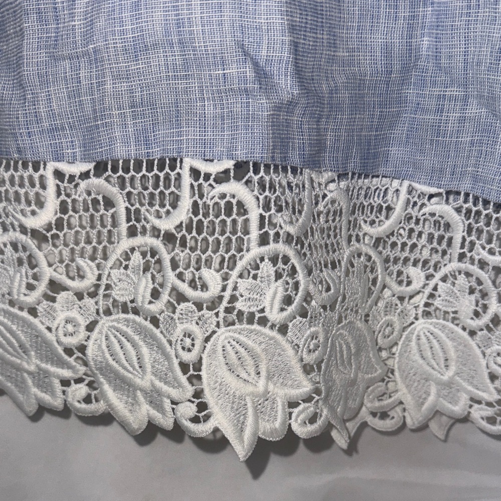 French Curve 100% Linen Dress with Lace Detail NWT Size Small - Picture 7 of 12